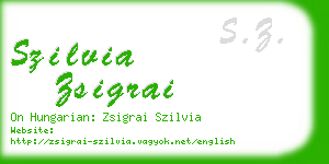 szilvia zsigrai business card